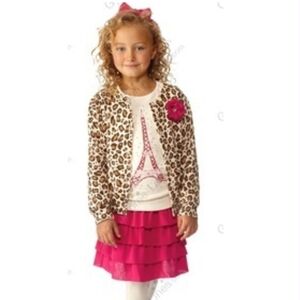 Gymboree Leopard Print Cardigan 100% Cotton Size 7/8